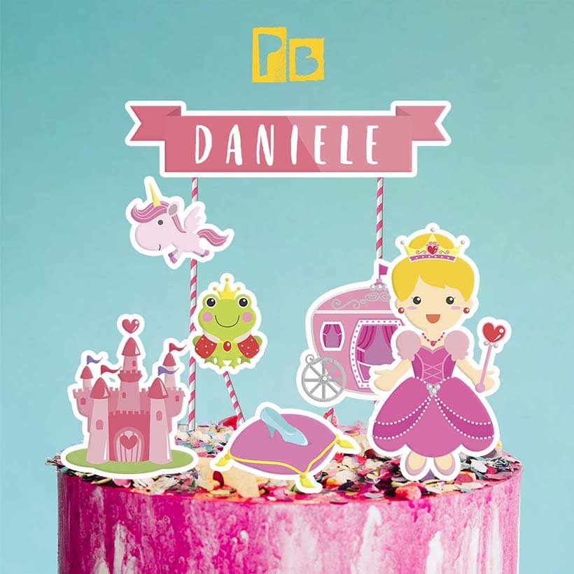 Baixar topo de bolo tema princesa editavel site